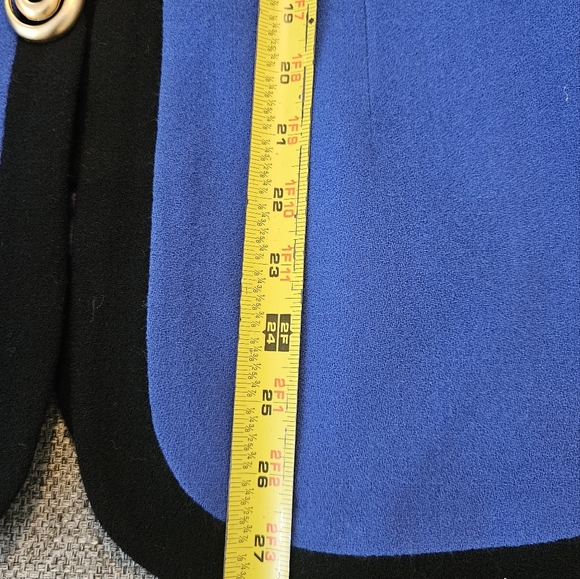 Carolina Herrera Jacket Vintage Royal blue/Black Sz 6 EUC - Picture 12 of 14